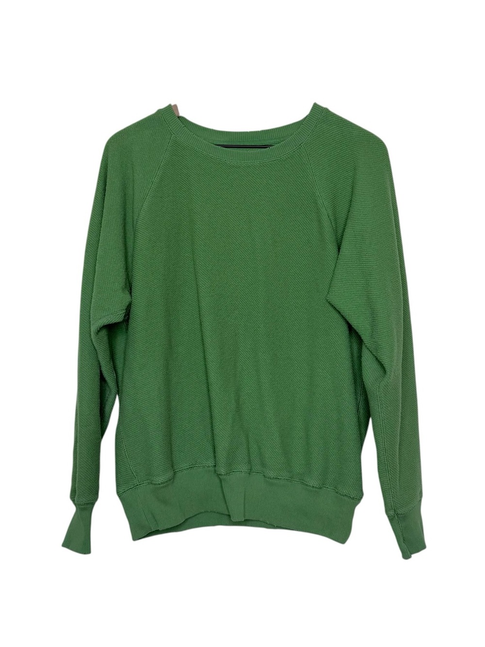 Aerie Small Textured Pullover Sweatshirt Green Oversized Comfy Lounge